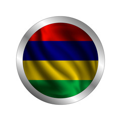 Obraz premium Waving Mauritius flag, the flag of Mauritius, vector illustration