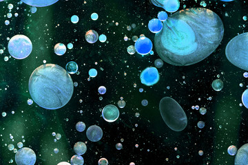Liquid bubbles abstract background. Macro photography