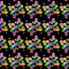  bright multicolored balloons seamless pattern vector black background