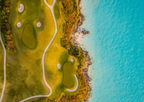 A golf course near the ocean in Bermuda