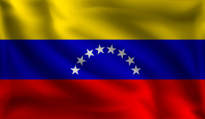 Waving Venezuelans flag,  the flag of Venezuela, vector illustration