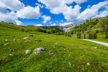 Obraz premium Malham Cove Yorkshire Dales National Park Tourist Attraction, England, UK
