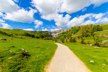 A path to Malham Cove Yorkshire Dales National Park Tourist Attraction, England, UK