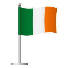 Ireland flag on pole icon