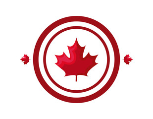 maple leaf canada in shape circle