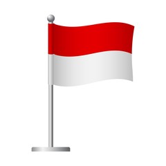 Monaco flag on pole icon