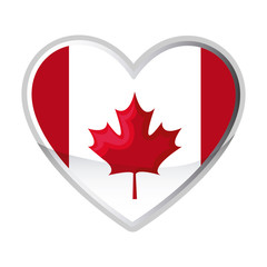 flag of canada patriotic in heart shape