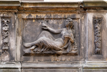 Fototapeta na wymiar Stone bas-reliefs of Gdansk