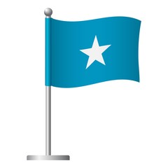 Somalia flag on pole icon