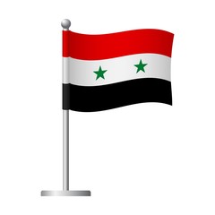 syria flag on pole icon