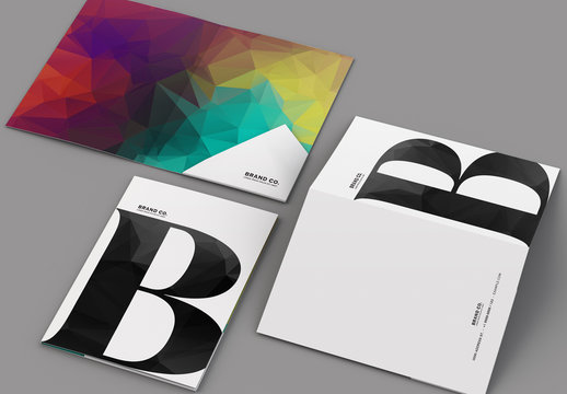 Folder Design Mockup with Triangle Pocket