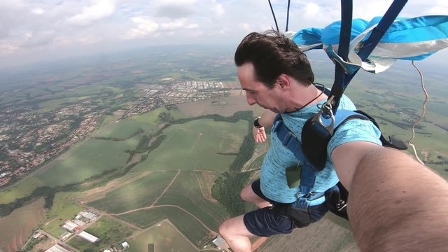 Skydiving selfie video