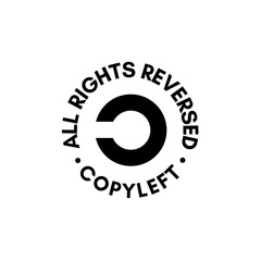 Copyleft All rights reversed sign stamp illustration