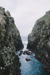 Fototapeta na wymiar Cliffs in the ocean Faroe Islandds