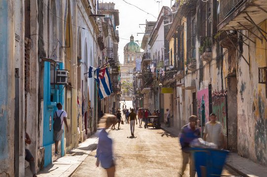 Street view at the old town, Havana, Cuba