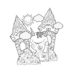 fairytale monster in the castle