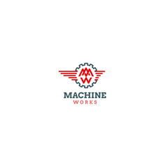 best original logo designs inspiration and concept for manchine gear wing work green engine by sbnotion
