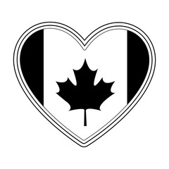 flag of canada patriotic in heart shape