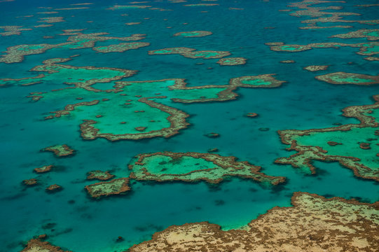 Aerial view of the Great Barrier Reef, Queensland, Australia