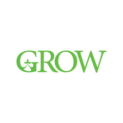 GROW logo letter design vector