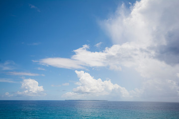 View of Angaur island from Peleliu Island, Palau, Pacific