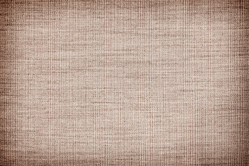 Brown linen fabric texture or background.