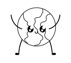 world planet earth kawaii style