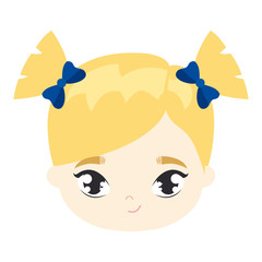 head of cute little girl avatar character