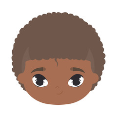 head of cute little boy afro avatar character