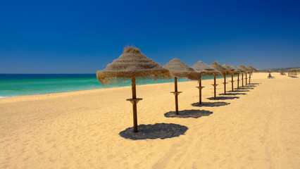 View on the beach Alvor in Algarve, Portugal.