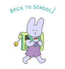 The little Rabbit goes to school