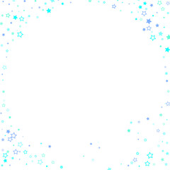 Blue, cyan, turquoise glitter stars confetti