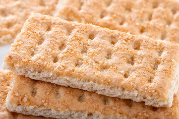 sweet Galette cookies with grains of sugar macro shot rectangular shape