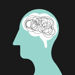 Mental health and mental illness concept flat design