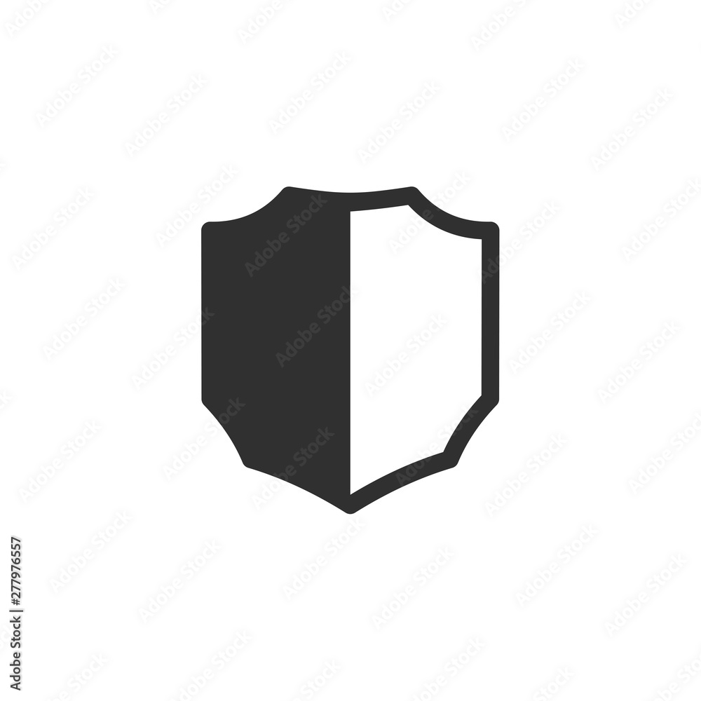 Fototapete shield icon template color editable. shield symbol vector sign isolated on white background. simple 