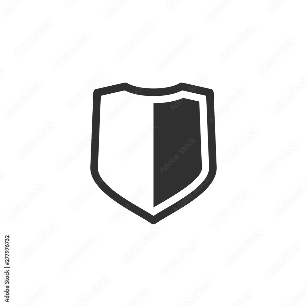 Fototapete shield icon template color editable. shield symbol vector sign isolated on white background. simple 