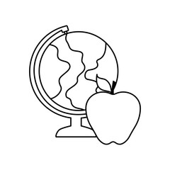 terrestrial globe with apple fruit