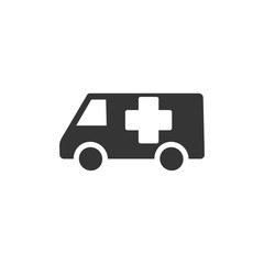 Ambulance truck icon template color editable. Ambulance car symbol vector sign isolated on white background. Simple logo vector illustration for graphic and web design.