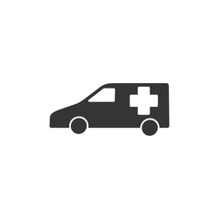 Ambulance truck icon template color editable. Ambulance car symbol vector sign isolated on white background. Simple logo vector illustration for graphic and web design.