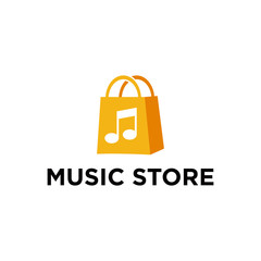 Music store logo. Shopping Bag logo