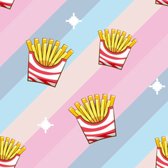 french fries vector pattern graphic design