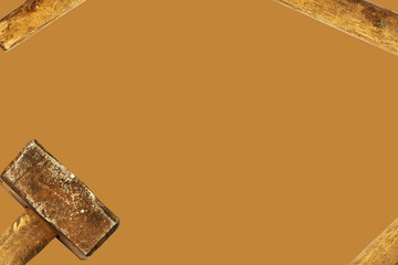 Brown background from old sledge hammer