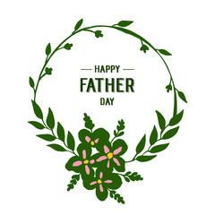 Vector illustration artwork leaf wreath frame with banner happy father days