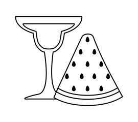 watermelon slice with cocktail icon