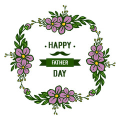 Decorative for happy father day, art purple flower. Vector