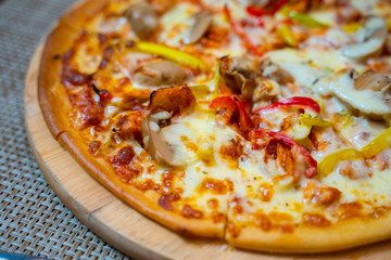 bake pizza chicken and bell pepper