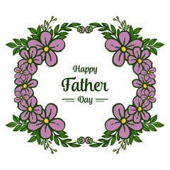 Isolated on white background, leaves and flowers, decor for happy father day. Vector