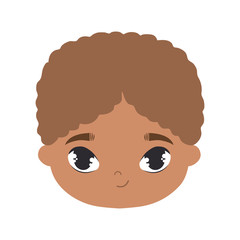 Fototapeta premium head of cute little boy afro avatar character
