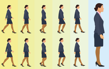 Side Walk Cycle for Business Woman