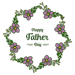 Happy father day, abstract white background with purple floral. Vector